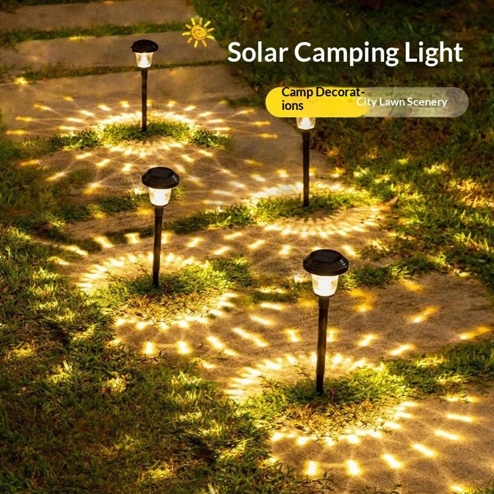 Solar Lawn Spike Light 1000mAh Crystal Glass Shade Warm White RGB Color Changing IP65 Waterproof Ground Stake Light for Garden - 2