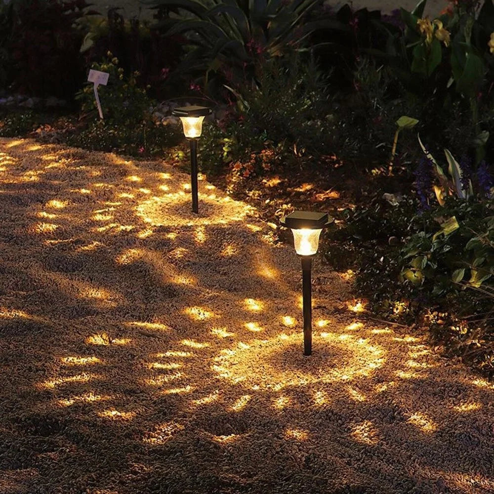 Solar Lawn Spike Light 1000mAh Crystal Glass Shade Warm White RGB Color Changing IP65 Waterproof Ground Stake Light for Garden - 7