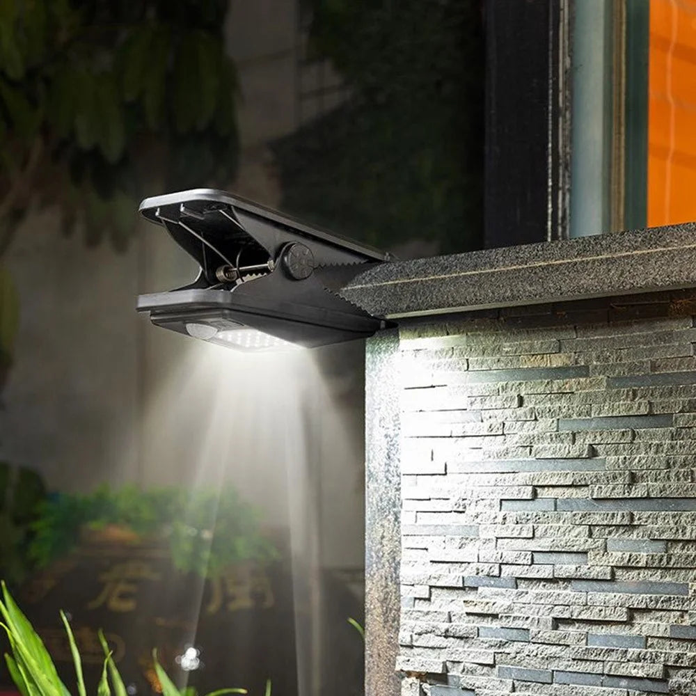 72-LED Solar Clip Light 3000mAh Motion Sensor IP65 Waterproof Clamp Wall Lamp for Outdoor Patio Garden Fence - 7
