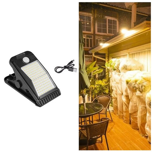 112-LED Solar Clip Light 3000mAh Motion Sensor IP65 Waterproof Clamp Wall Lamp for Outdoor Patio Garden Fence - 1