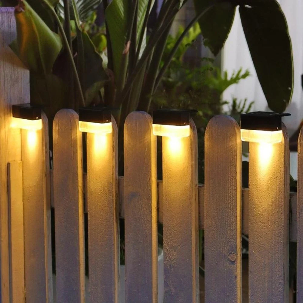 Solar Powered Fence Light IP55 Waterproof Dual Modes 3000K Warm White RGB LED Garden Stair Railing Lamp - 5
