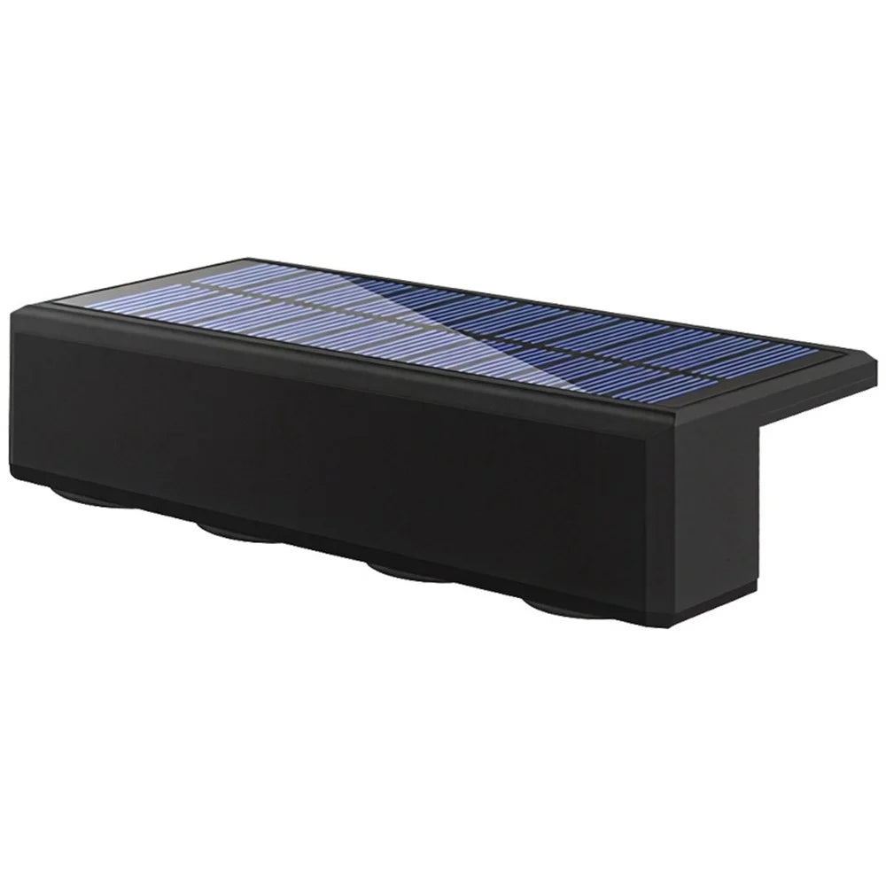 4-LED Solar Fence Wall Light 1200mAh Battery Dual Brightness Waterproof Wall Lamp for Garden Yard - Warm Light - 1