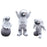 3Pcs / Set Astronaut Figurines PVC Space Theme Ornaments Desktop Car Dashboard Decor - Silver - 1