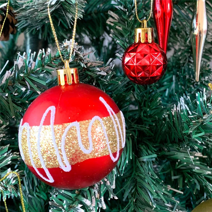 45Pcs Christmas Ball Ornament Set Plastic Deer Snowflake Tree Decorations Xmas Baubles - MJBK01 - 4