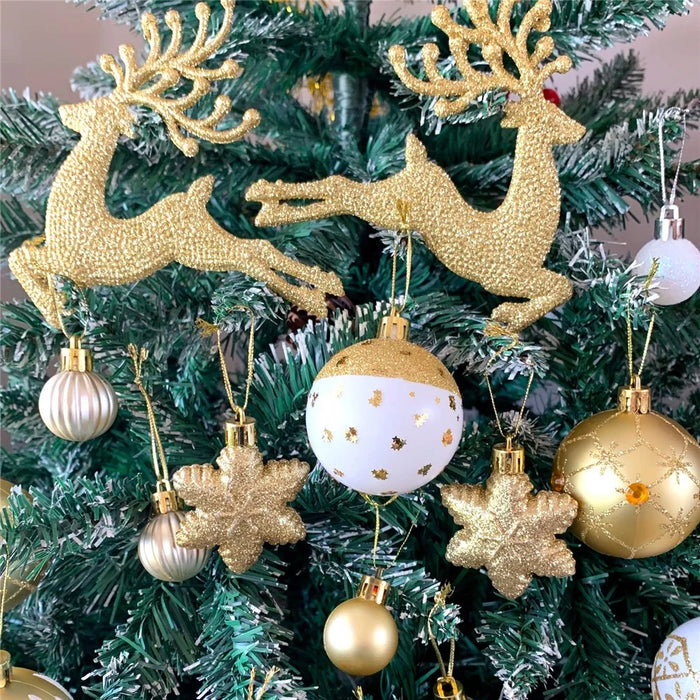 45Pcs Christmas Ball Ornament Set Plastic Deer Snowflake Tree Decorations Xmas Baubles - MJBK01 - 6