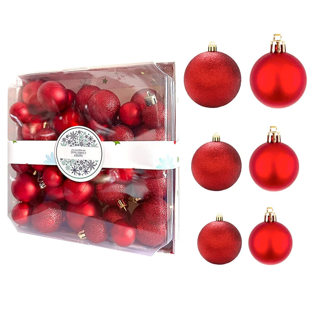 42Pcs 3 / 4 / 5cm Christmas Ball Ornaments Set Electroplated Plastic Baubles Tree Decoration - NX42-002 - 2