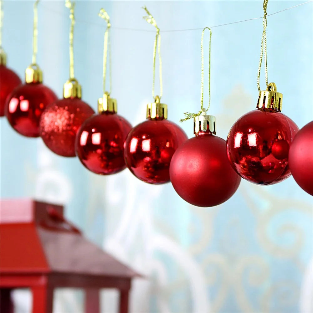 42Pcs 3 / 4 / 5cm Christmas Ball Ornaments Set Electroplated Plastic Baubles Tree Decoration - NX42-002 - 7