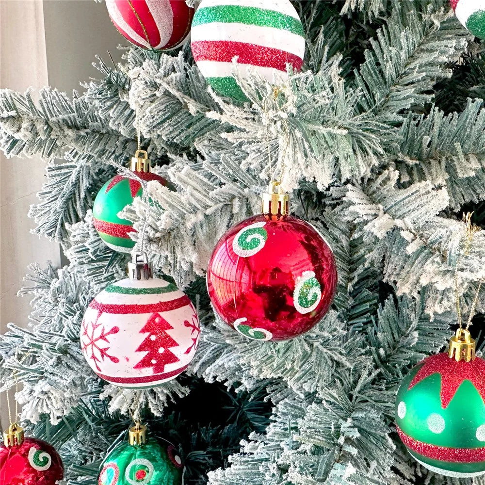 6Pcs 6cm Christmas Ball Ornaments Painted Tree Decoration Hanging Xmas Baubles Set - TM6-13 - 2