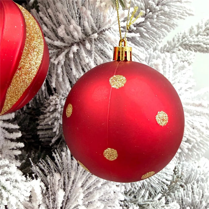 12Pcs 8cm Christmas Ball Ornaments Set Shatterproof Glitter Decorations for Xmas Tree Holiday - AS20-12 - 5