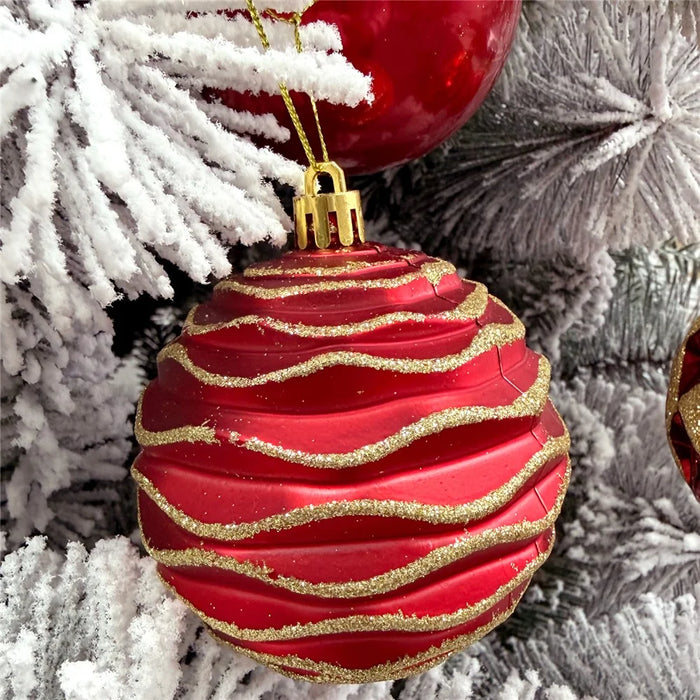 12Pcs 8cm Christmas Ball Ornaments Set Shatterproof Glitter Decorations for Xmas Tree Holiday - AS20-12 - 6