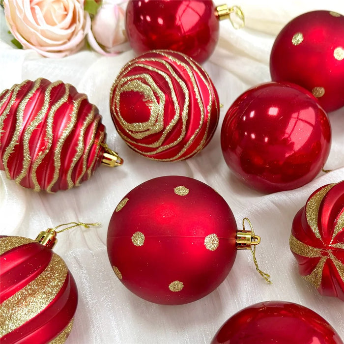 12Pcs 8cm Christmas Ball Ornaments Set Shatterproof Glitter Decorations for Xmas Tree Holiday - AS20-12 - 7