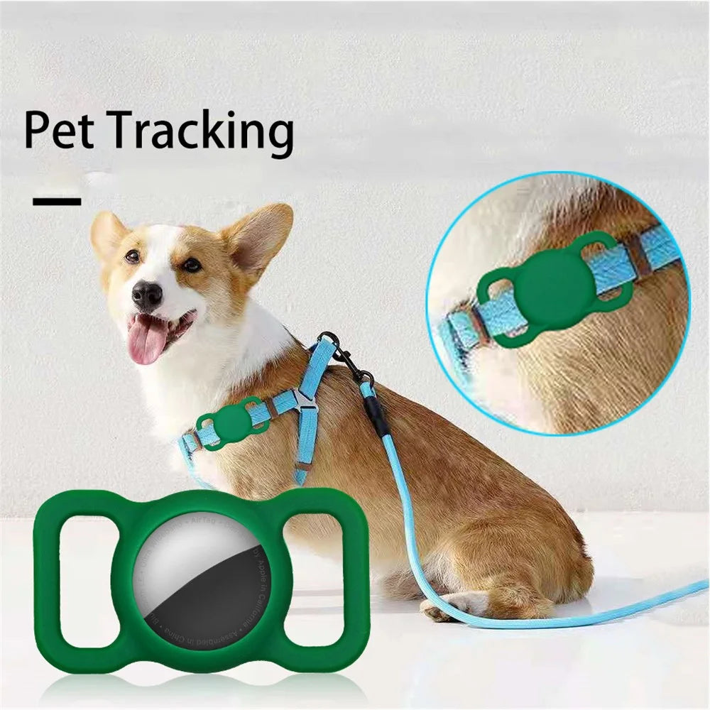 For Apple AirTag Cover Anti-lost Pet Dog Tracking Locator Silicone Protective Case - Mint Green - 2