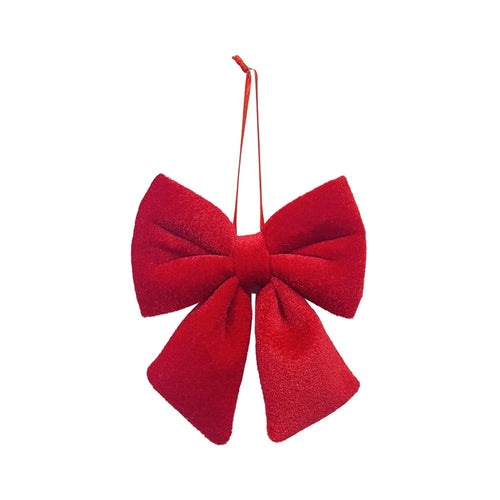 15 x 13cm Size S Velvet Bow Christmas Decoration Holiday Tree Ornament for Xmas Wedding Party - Red - 1