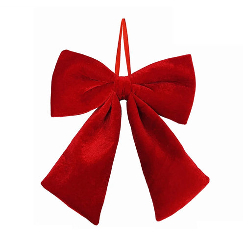 33 x 29cm Size L Velvet Bow Christmas Decoration Holiday Tree Ornament for Xmas Wedding Party - Red - 1