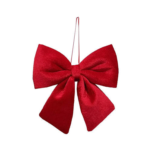 23 x 21cm Size M Velvet Bow Christmas Decoration Holiday Tree Ornament for Xmas Wedding Party - Red - 1