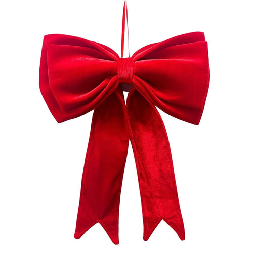 63.5 x 48cm Size XL Velvet Bow Christmas Decoration Holiday Tree Ornament for Xmas Wedding Party - Red - 1