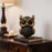 Elegant Owl Resin Ornament Feather Textured Desktop Decor for Home Office Study - Black Gold - 6
