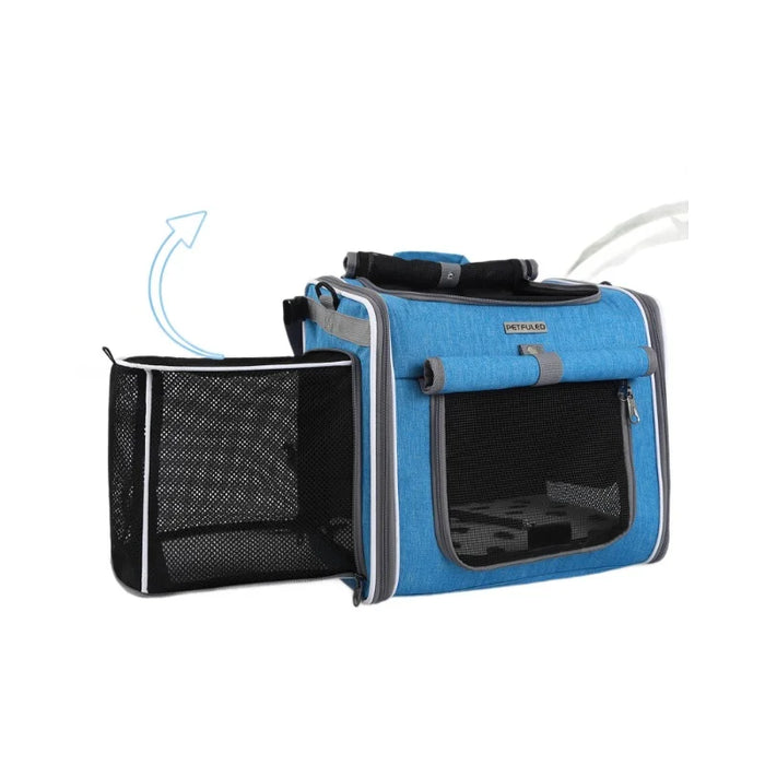 FULED Portable Foldable Pet Bike Basket Large Capacity for Cats Dogs Carrier - Blue - 2