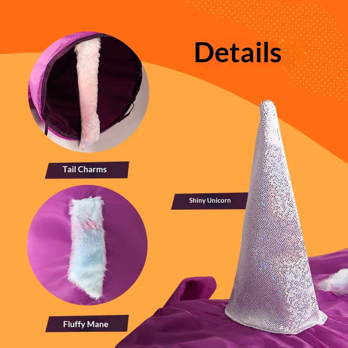 FULED Unicorn Design Cat Tunnel Toy Foldable Crinkle Paper Interactive Play Tunnel for Cats - 4