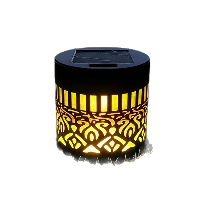 Solar Mandala Wall Light Iron Art Projection Waterproof Outdoor Garden Landscape Decor - Warm Light - 6