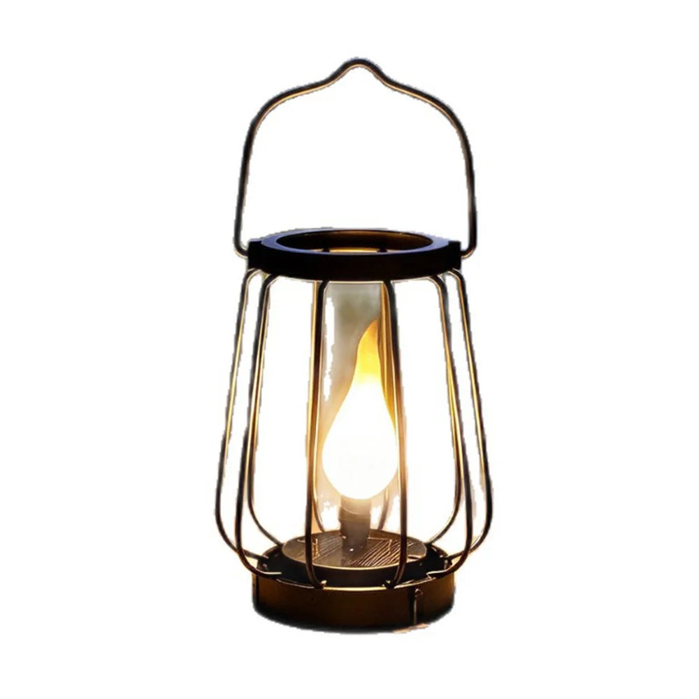 Solar LED Flame Light IP65 Waterproof Metal Hanging Lantern for Outdoor Garden Patio Landscape Decoration - 1