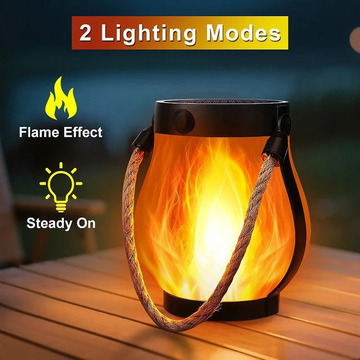 Solar Flame Light Rechargeable Handheld Lantern Waterproof for Garden Outdoor Camping - 5