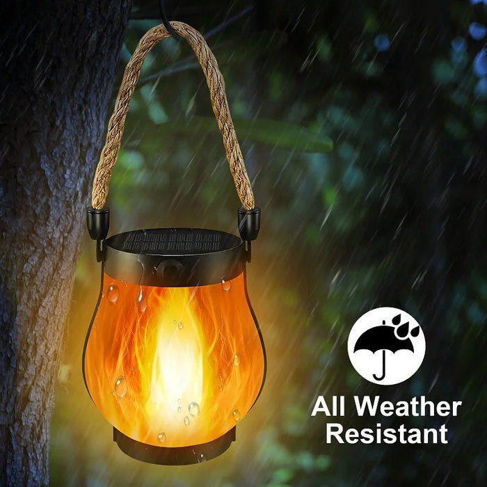 Solar Flame Light Rechargeable Handheld Lantern Waterproof for Garden Outdoor Camping - 7