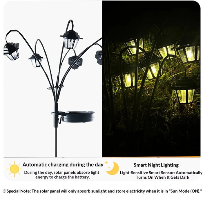 6-Head Solar Powered Garden Light Outdoor Waterproof Ground Spike Landscape Lamp - 4