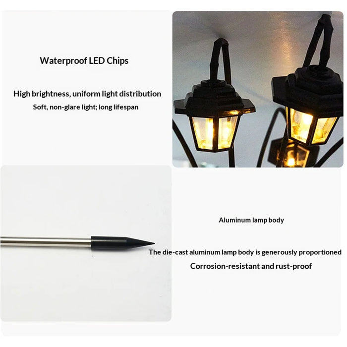 6-Head Solar Powered Garden Light Outdoor Waterproof Ground Spike Landscape Lamp - 7