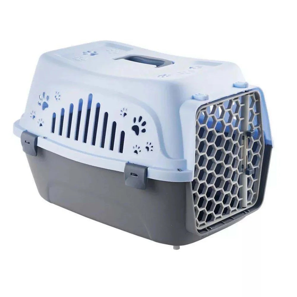 Outdoor Portable Cat Space Capsule Pet Dog Transport Box Breathable Handheld Flight Case Large Capacity Cage - Blue - 1