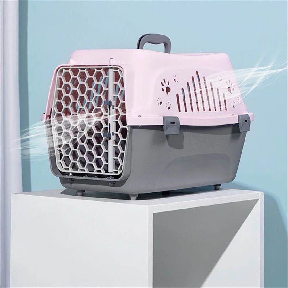 Outdoor Portable Cat Space Capsule Pet Dog Transport Box Breathable Handheld Flight Case Large Capacity Cage - Blue - 2