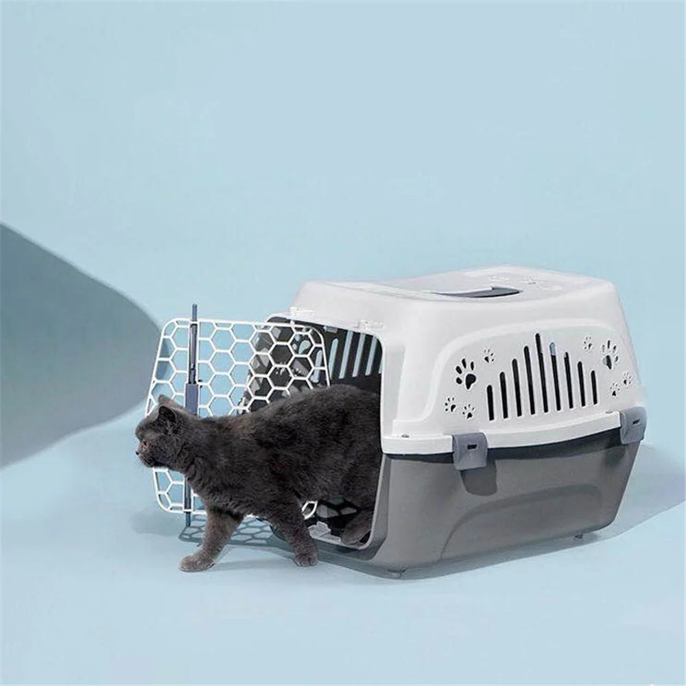 Outdoor Portable Cat Space Capsule Pet Dog Transport Box Breathable Handheld Flight Case Large Capacity Cage - Blue - 3