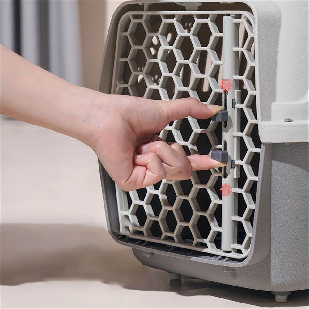 Outdoor Portable Cat Space Capsule Pet Dog Transport Box Breathable Handheld Flight Case Large Capacity Cage - Blue - 4