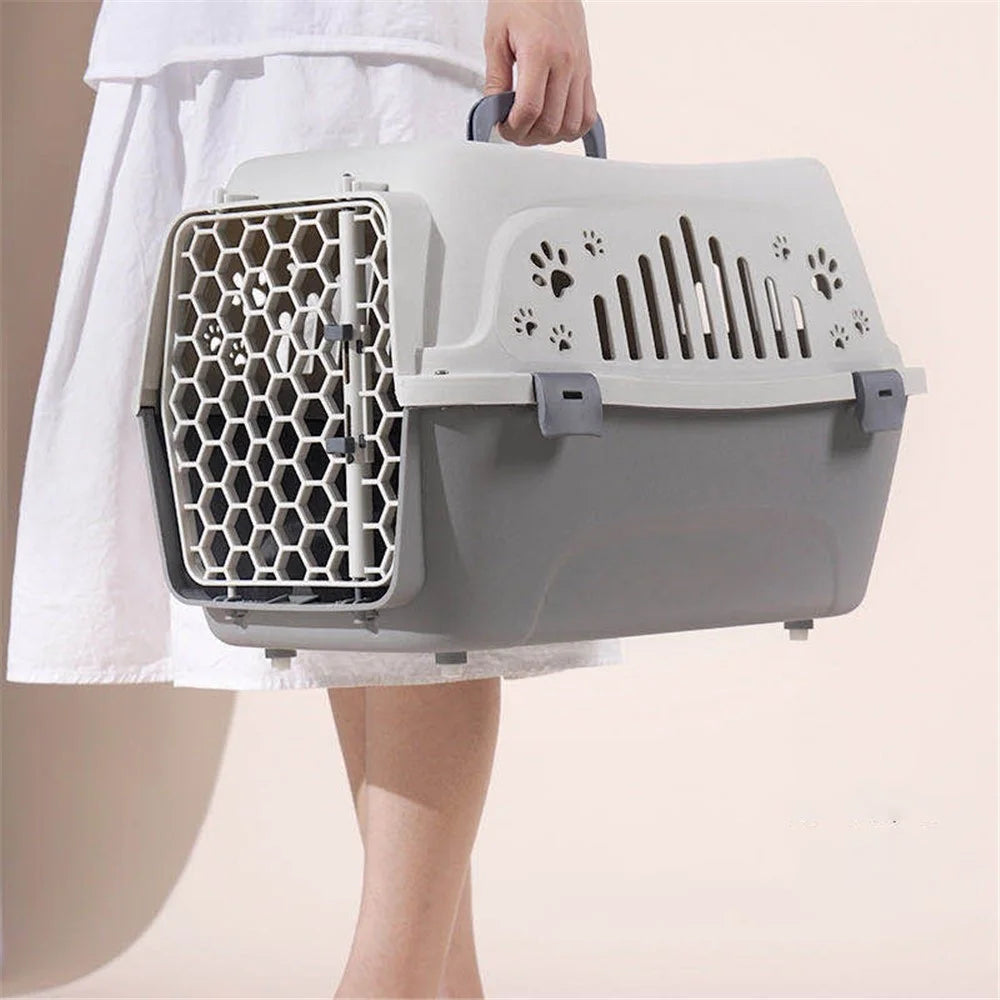 Outdoor Portable Cat Space Capsule Pet Dog Transport Box Breathable Handheld Flight Case Large Capacity Cage - Blue - 5