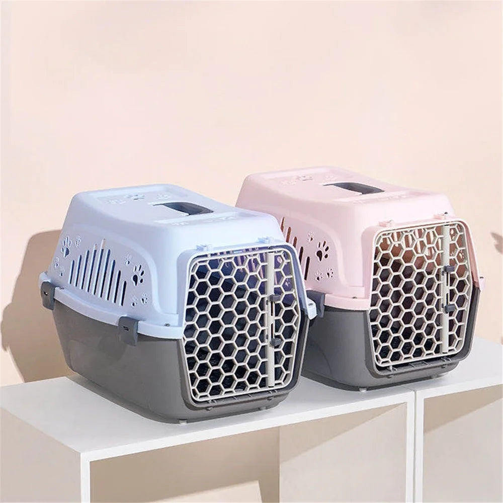 Outdoor Portable Cat Space Capsule Pet Dog Transport Box Breathable Handheld Flight Case Large Capacity Cage - Blue - 6