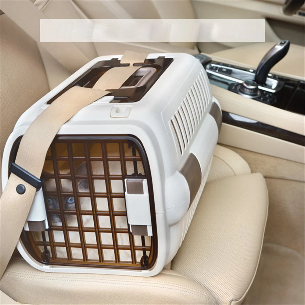 CAT CARGO Puppy Dog Air Plane Transport Box Breathable Cat Dog Pet Travel Carrier Cage (50x33x29cm) - 5