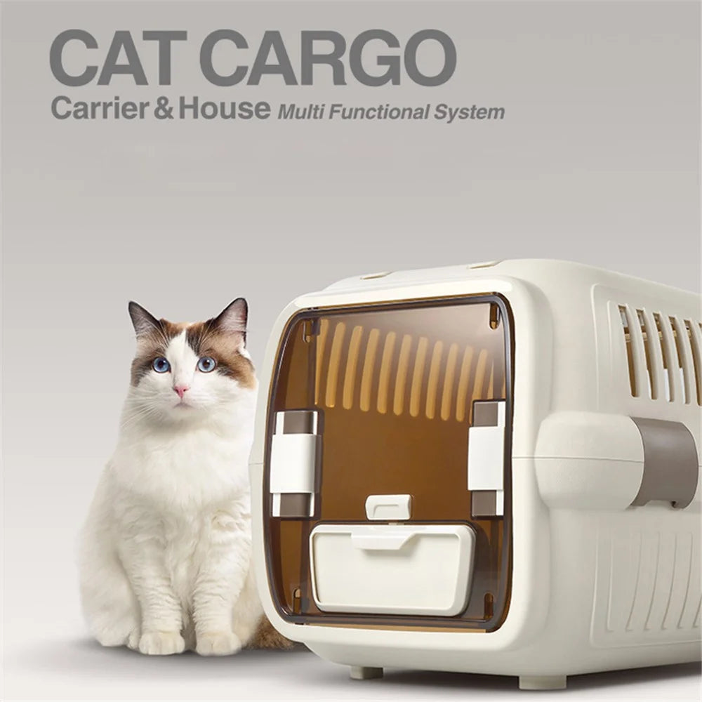 CAT CARGO Puppy Dog Air Plane Transport Box Breathable Cat Dog Pet Travel Carrier Cage (50x33x29cm) - 6