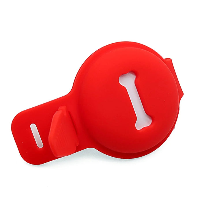 Bone Shape Design Pet Anti-lost Silicone Protective Case Cover for Apple AirTag Locator - Red - 7