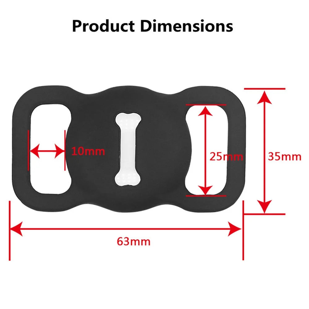 Bone Shape Design Pet Dog Tracking Locator Anti-lost Silicone Protective Case Cover for Apple AirTag - Black - 6