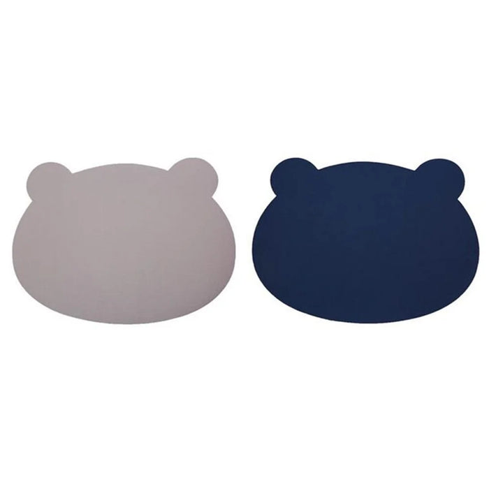 Cartoon Bear Shaped Waterproof Heat-insulating Dishes Table Mat Pad Oil-proof Tableware Placemats - Blue/Grey - 1