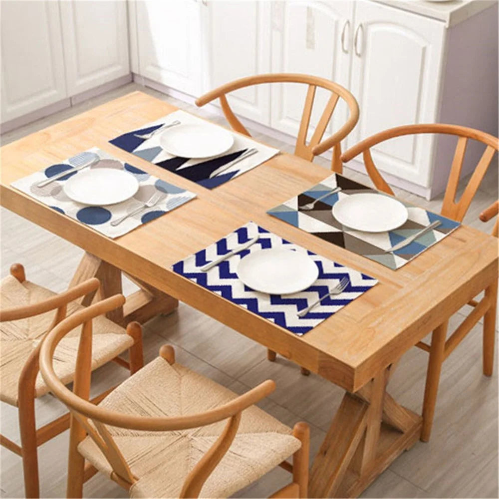 CD011 Home Decoration Single Pattern Printed Cotton Linen Placemat Dining Table Mat - CD011-32 - 2
