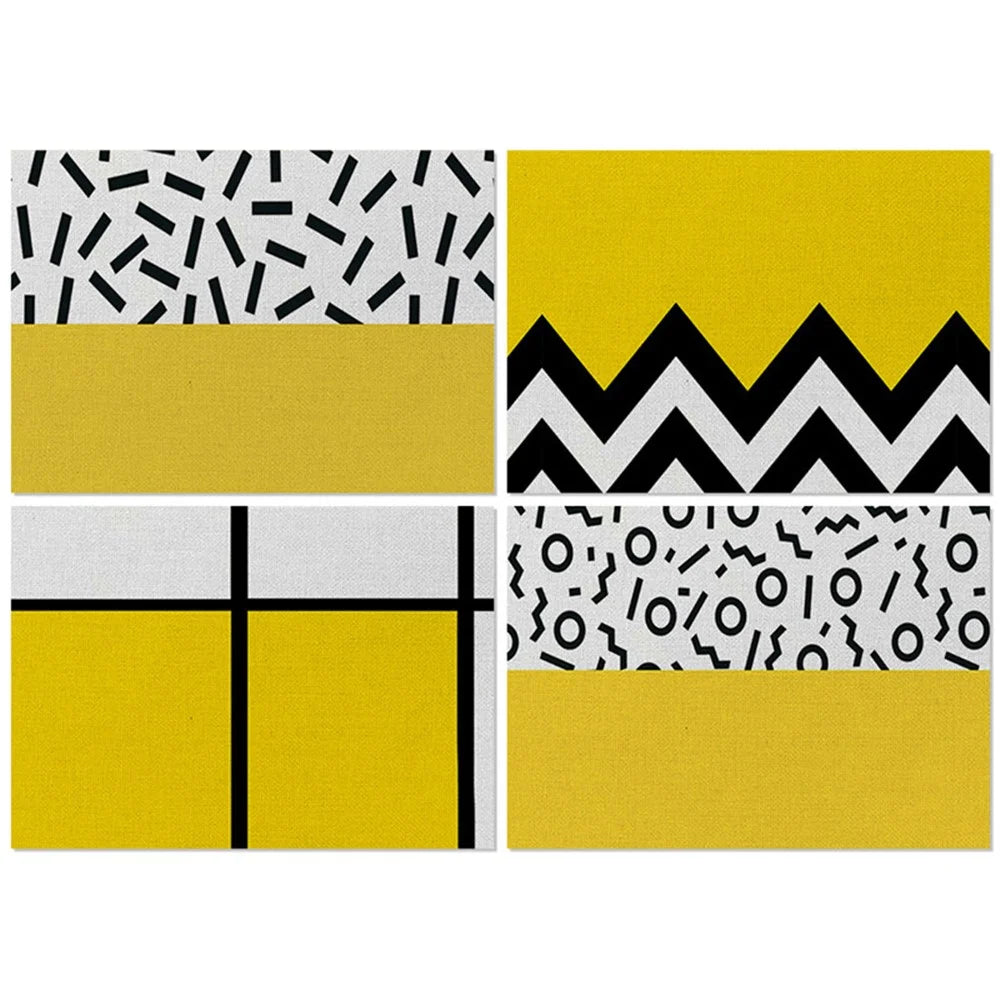 CD011 Home Decoration Single Pattern Printed Cotton Linen Placemat Dining Table Mat - CD011-32 - 5
