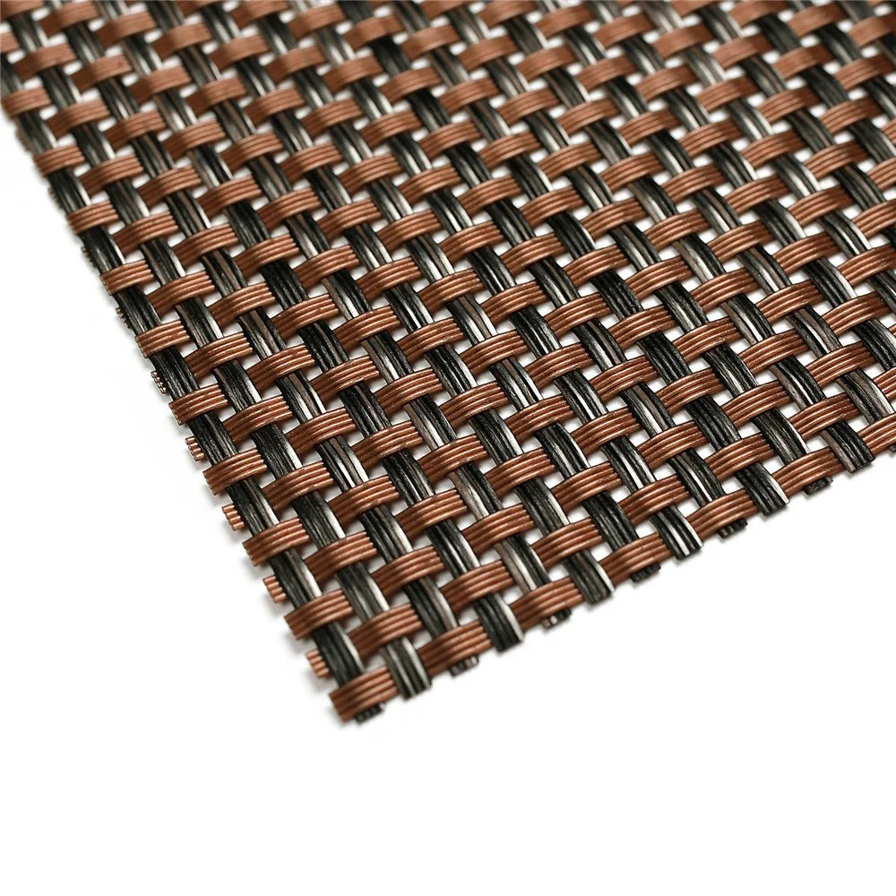 MJ7814 PVC Braided Non-Slip Placemat Dining Table Mat Heat-insulated Tableware Bowl Pads - Yellowish Brown - 5