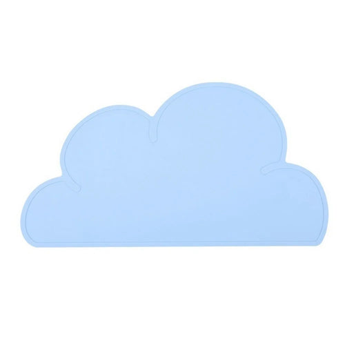 SHY98 BPA Free Cartoon Cloud Silicone Placemat Heat Resistant Plate Mat Children Bowl Coaster - Blue - 1