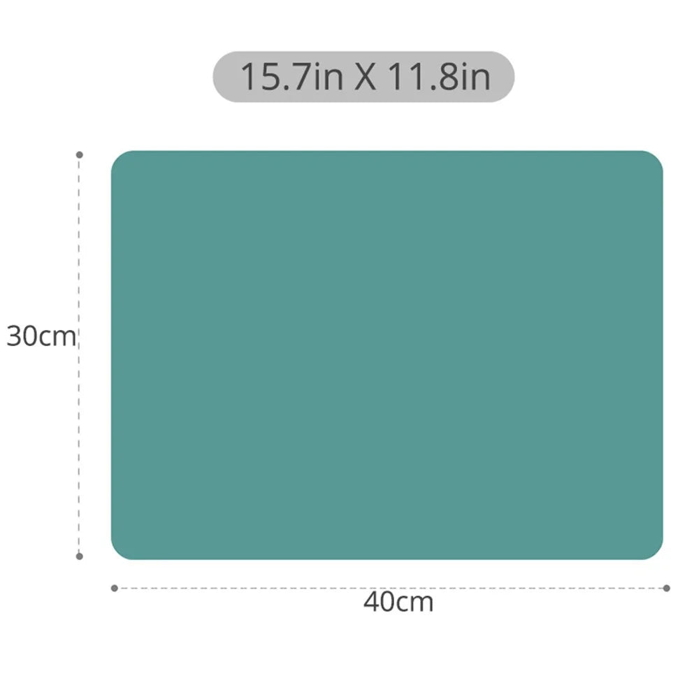 Silicone Placemats [15.7''x11.8''] Heat-Resistant Thicken Non-Skid Table Mats Set for Kids / Baby - Light Grey - 4