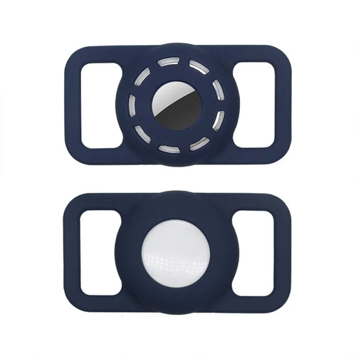 Hollow Out Pet Dog Anti-lost Tracking Locator Silicone Case Protective Cover for Apple AirTag, Size: L - Dark Blue - 1