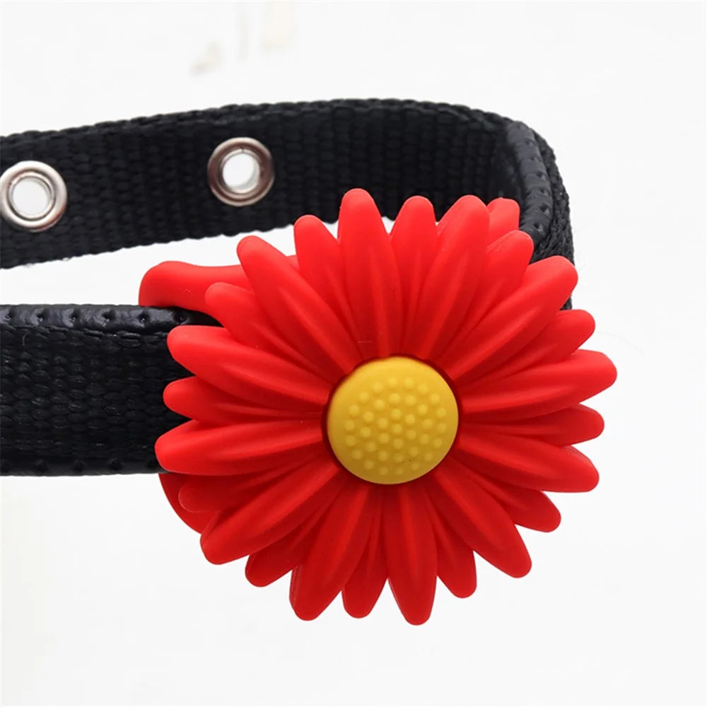 Daisy Flower Soft Silicone Pet Locator Protective Case Cover for Apple AirTag  - Red - 2
