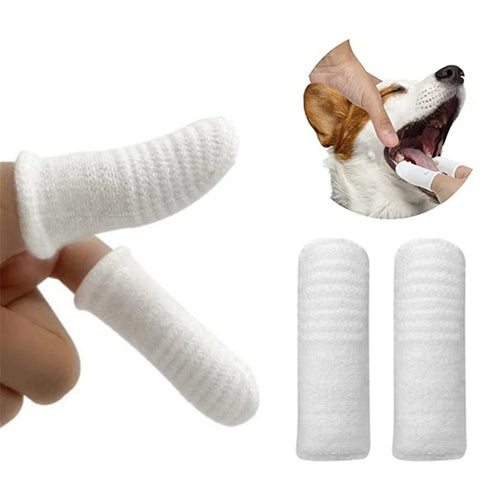 2Pcs/Set Pet Dog Cat Teeth Cleaning Tool Oral Care Toothbrush Finger Sleeve - 1
