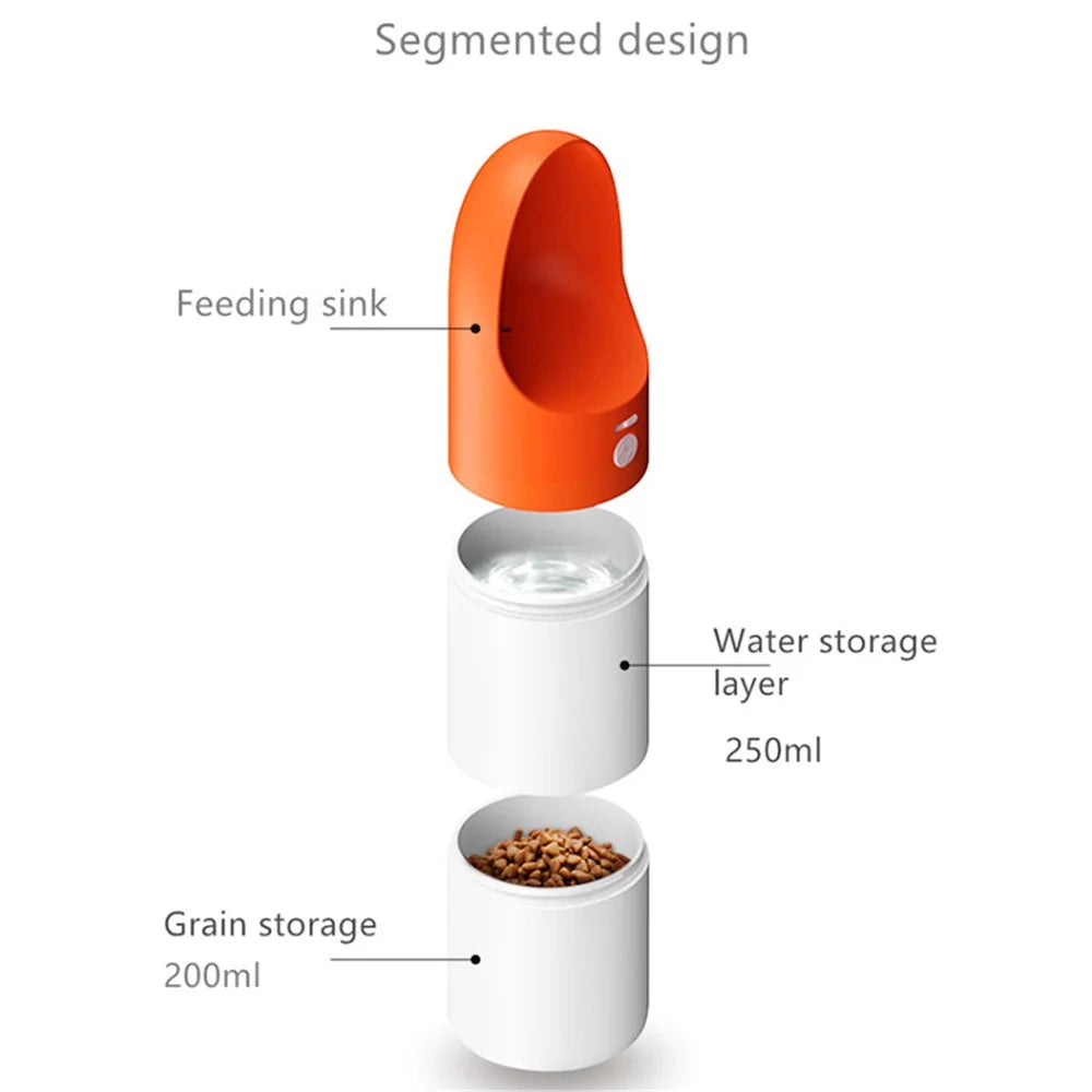 MOESTAR ROCKET Double Layer Portable Dog Water Feeding Bottle Food Container Pet Travel Water Dispenser - 3