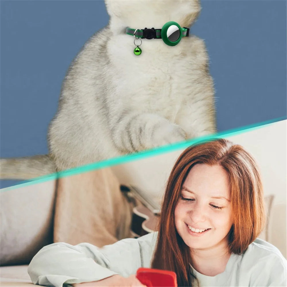 Silicone Cover for AirTag Bluetooth-compatible Tracker Protective Case for Dogs/Cats Pets - Luminous Green - 2